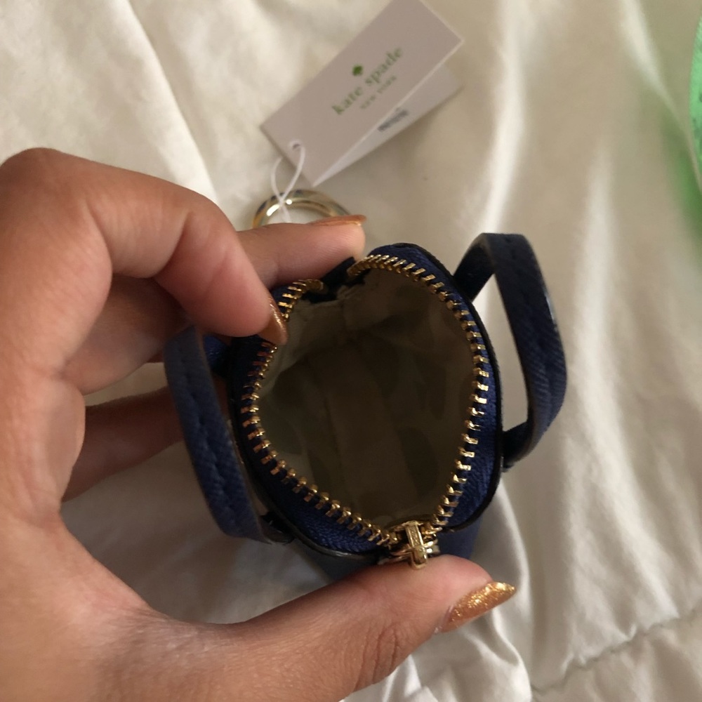 Kate Spade mini blue handbag keychain